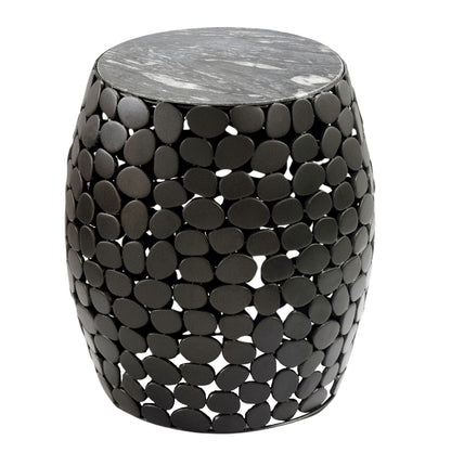Design Bijzettafel rond 40cm van zwart aluminium