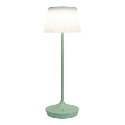 Zonne -batterijlamp "EMMI" 38 cm hoog, paraplu Ø 13 cm, metaal in mint en wit plastic, voor de buitenruimte, dimable CCT.