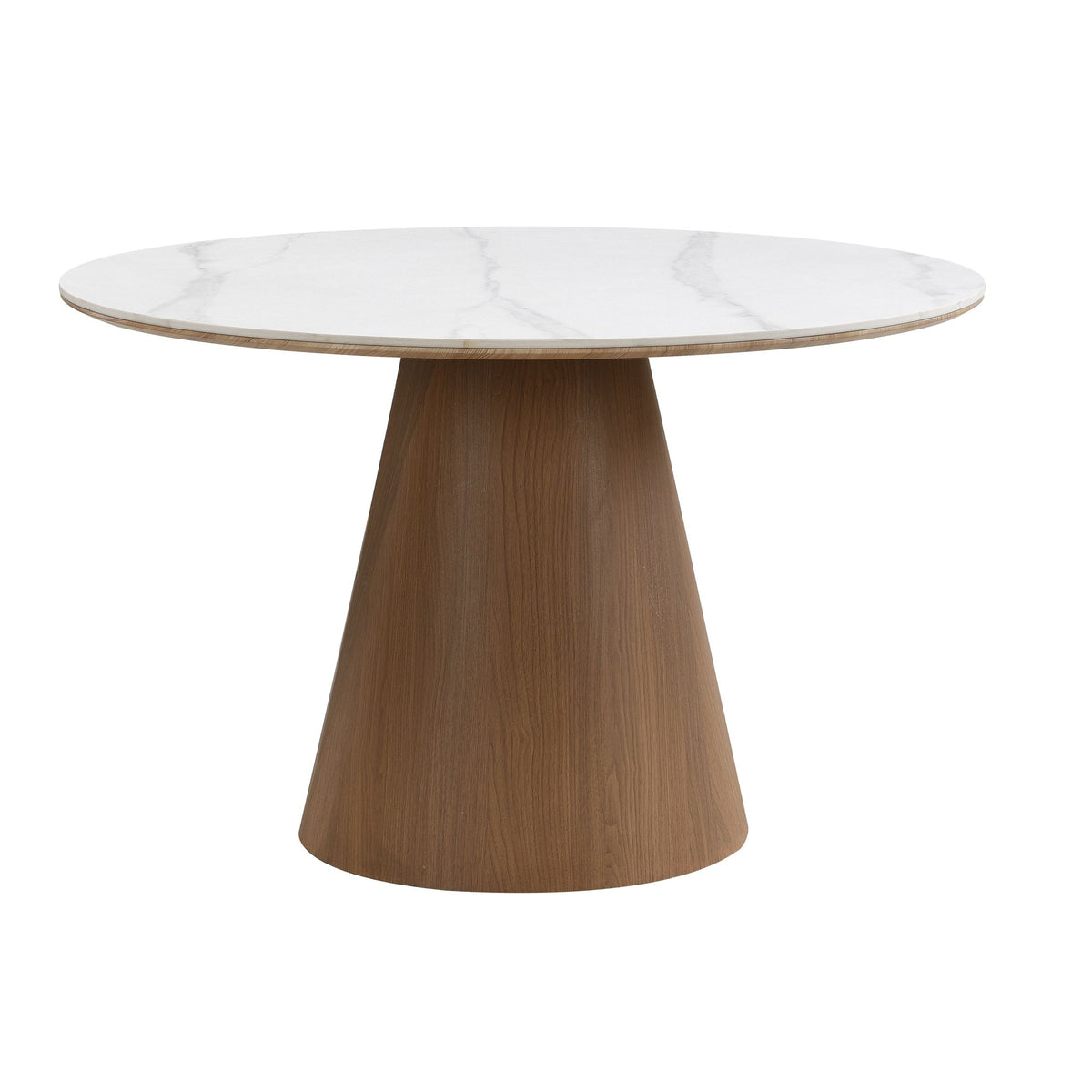 Ronde Eettafel 120cm met Wit Gesinterd Steen Tafelblad