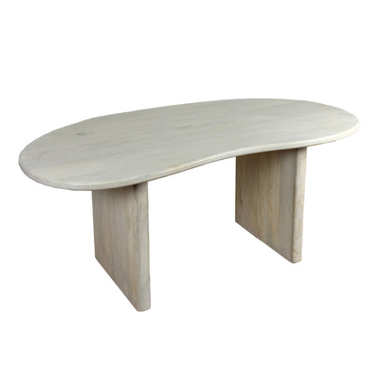 Eettafel 180x90x75 cm Mango Massief Hout Witte Eettafel