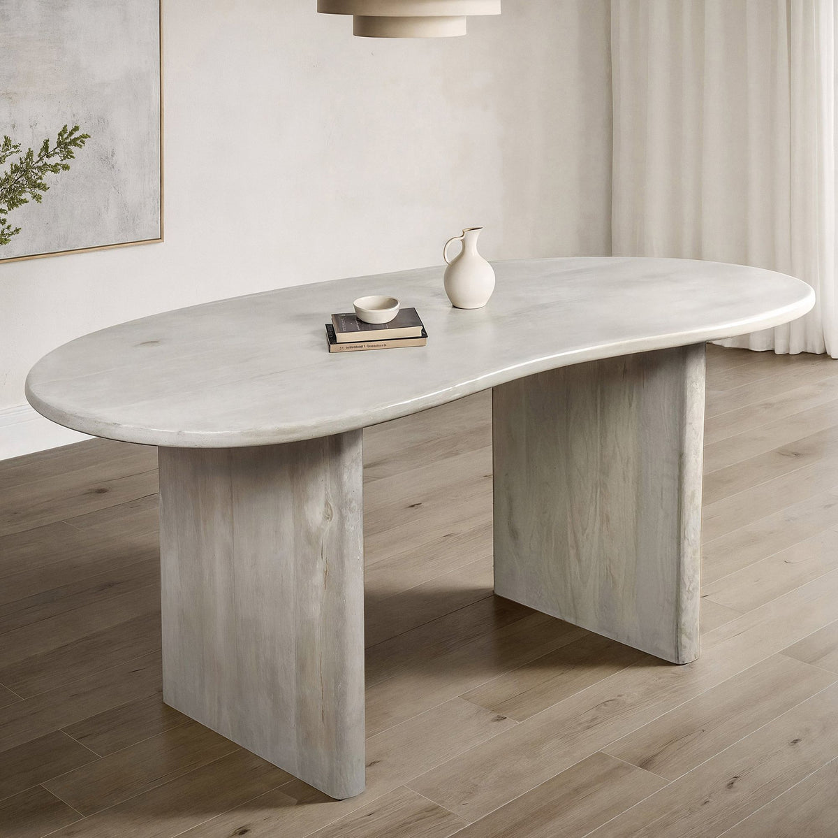 Eettafel 180x90x75 cm Mango Massief Hout Witte Eettafel