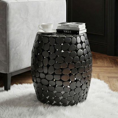 Design Bijzettafel rond 40cm van aluminium zwart –