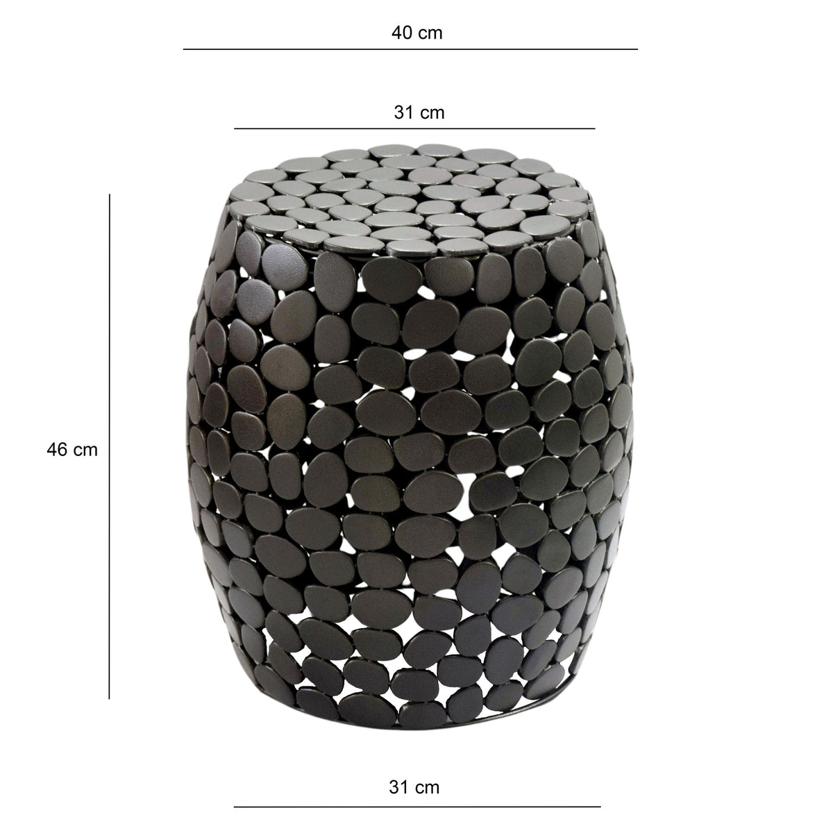 Design Bijzettafel rond 40cm van aluminium zwart –