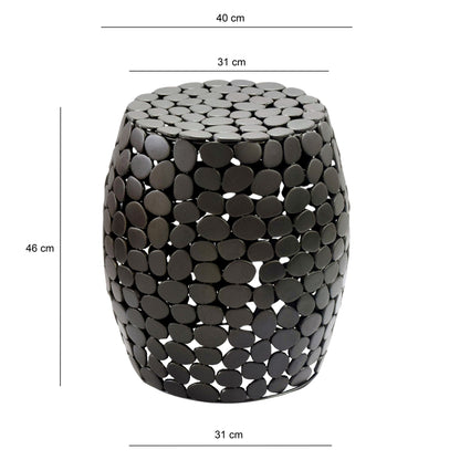 Design Bijzettafel rond 40cm van aluminium zwart –