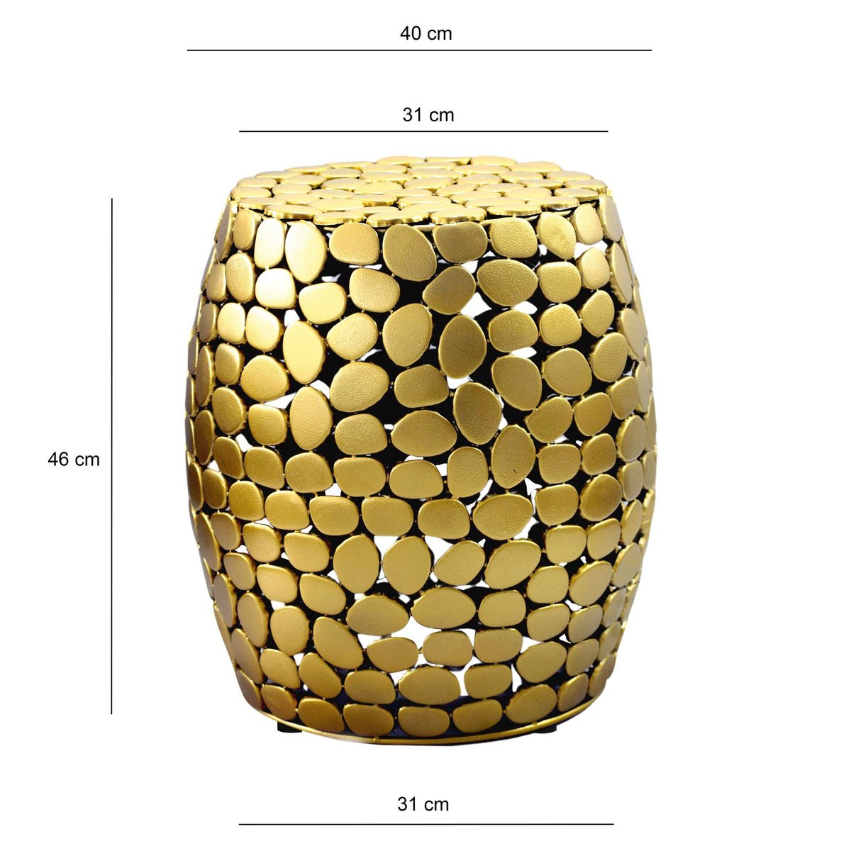 Design Bijzettafel rond 40cm van aluminium goud –