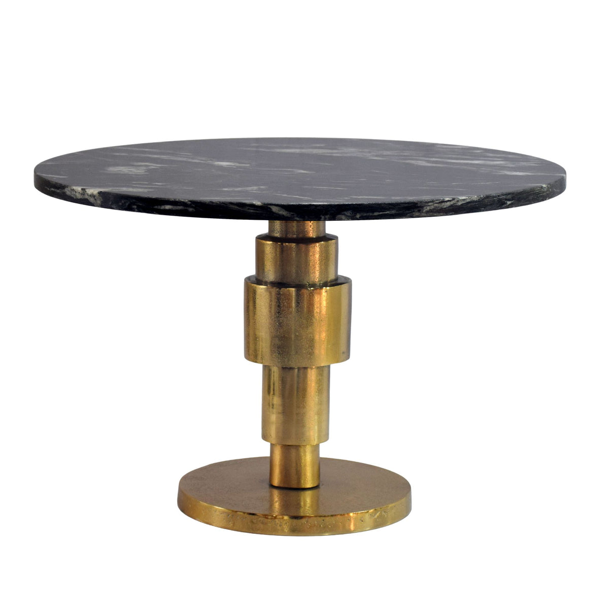 Salontafel Goud 60cm met zwart marmeren tafelblad