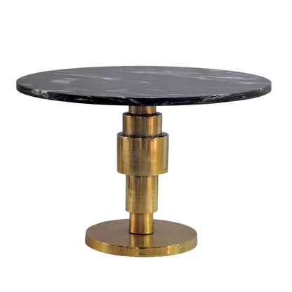 Salontafel Goud 60cm met zwart marmeren tafelblad