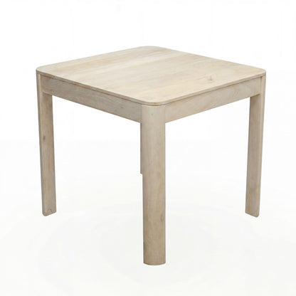 Eettafel Massief Hout Mango 80x80 cm White Wash - Vierkante Eetkamertafel Hout