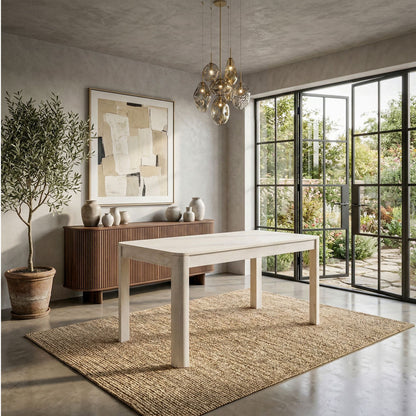 Eettafel Massief Hout Mango 120x60 cm White Wash