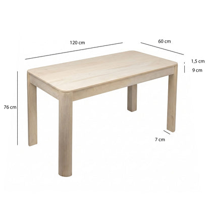 Eettafel Massief Hout Mango 120x60 cm White Wash