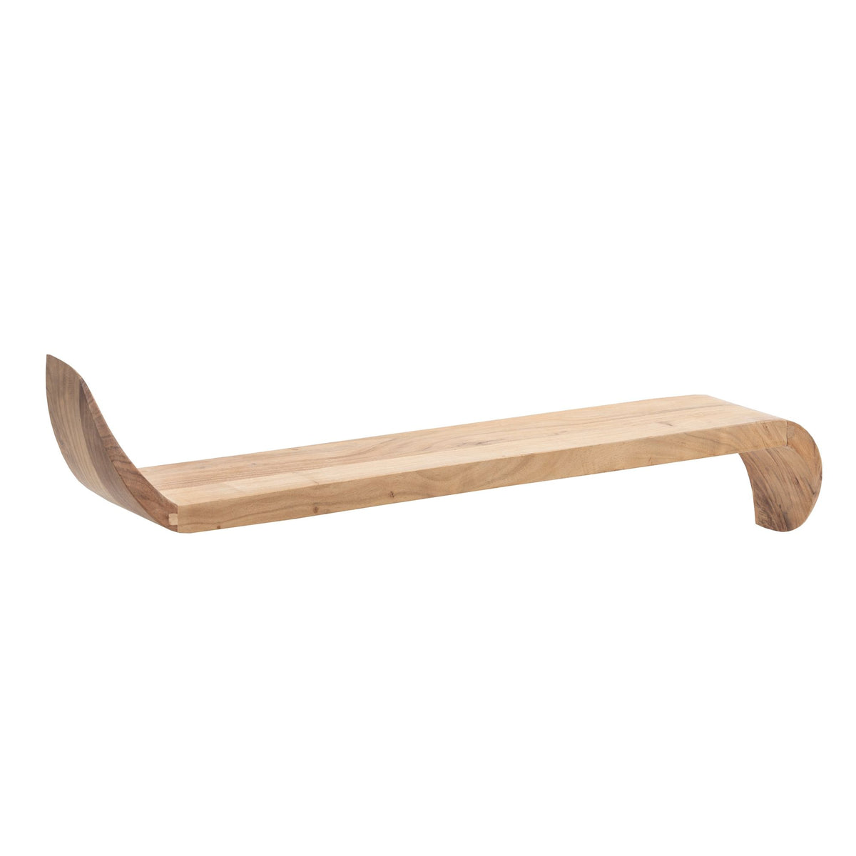 Wandplank Mango Massief Hout 80cm · Hangrek met Gebogen