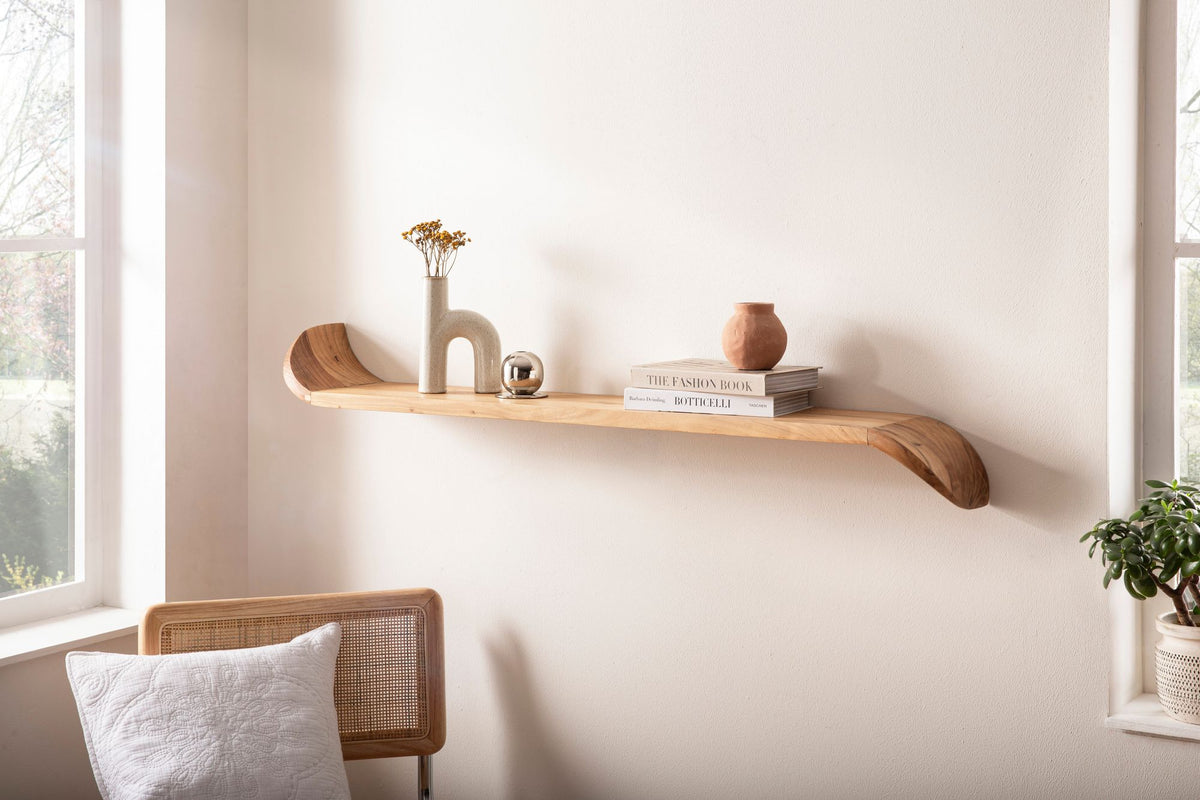 Wandplank Mango Massief Hout 100cm · Hangplank met