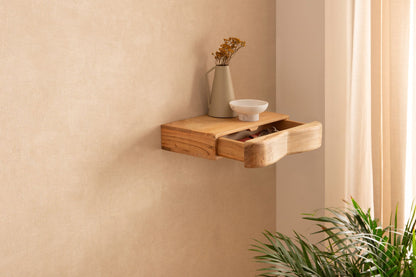 Wandplank Acacia Massief Hout 40cm met Lade - Design