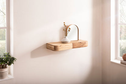 Wandplank Acacia Massief Hout 60cm met twee Lades -