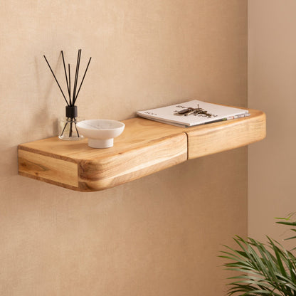 Wandplank Acacia Massief Hout 80cm met twee Lades