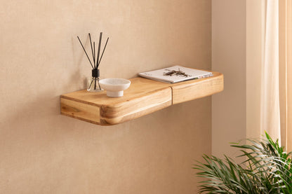 Wandplank Acacia Massief Hout 80cm met twee Lades