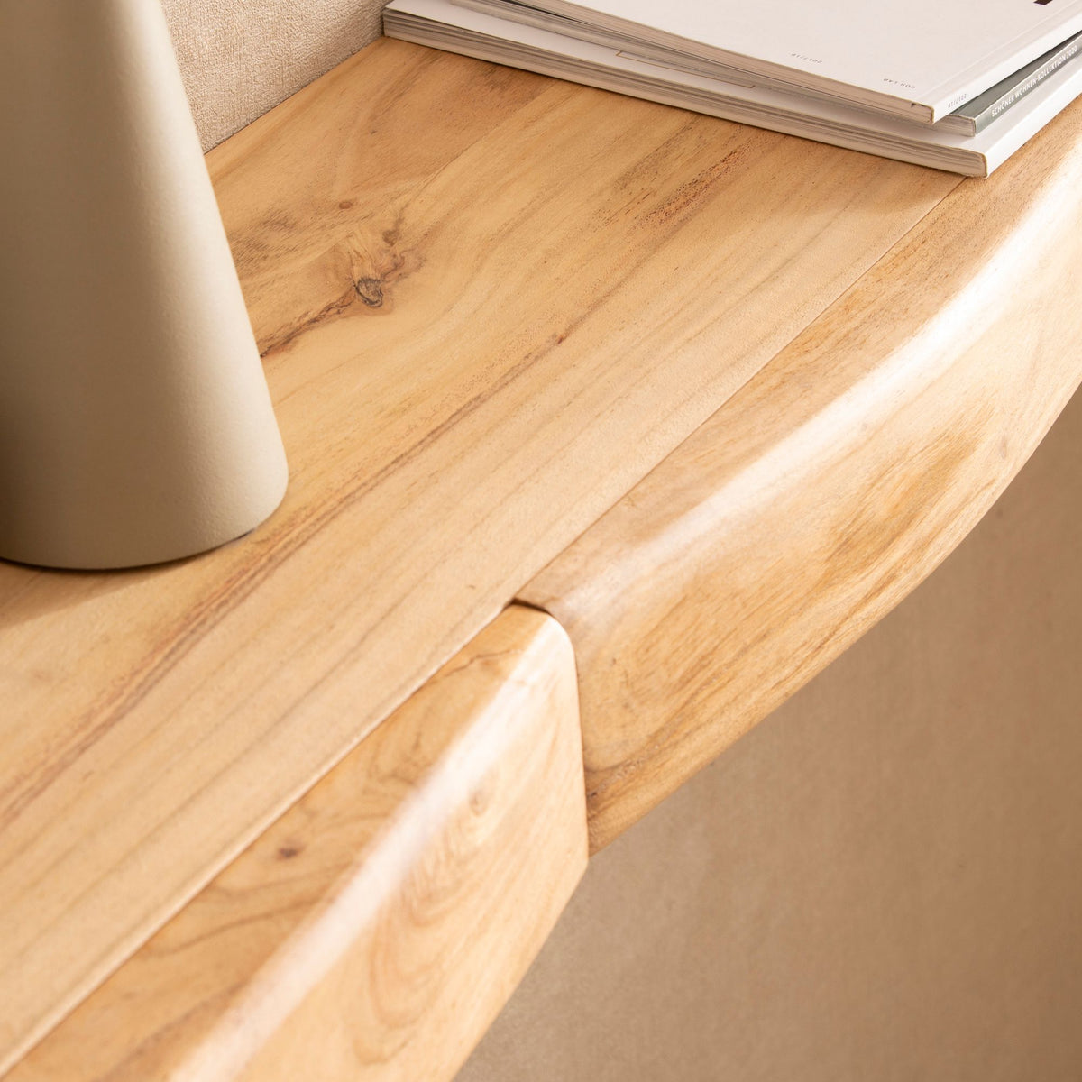 Wandplank Acacia Massief Hout 80cm met twee Lades
