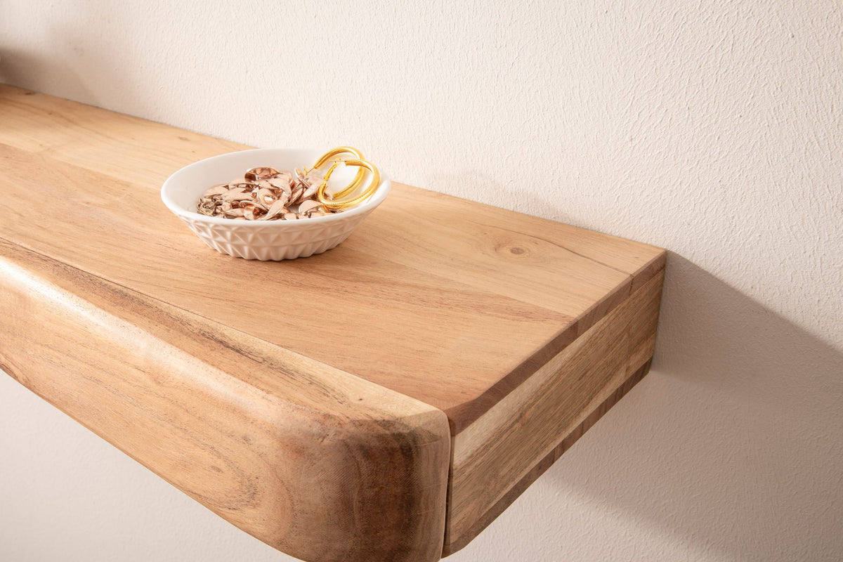 Wandplank Acacia Massief Hout 100cm met drie Lades