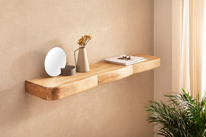 Wandplank Acacia Massief Hout 120cm met drie Lades -