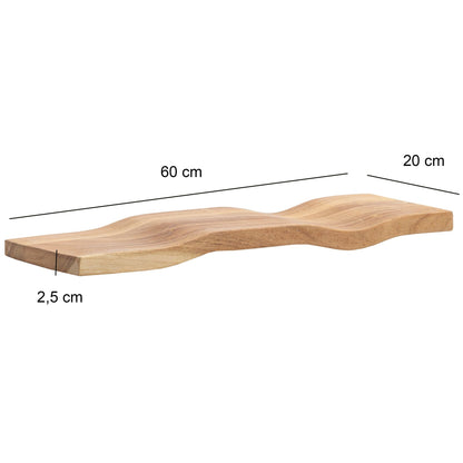 Wandplank Acacia Massief Hout 60cm - Zwevende wandplank