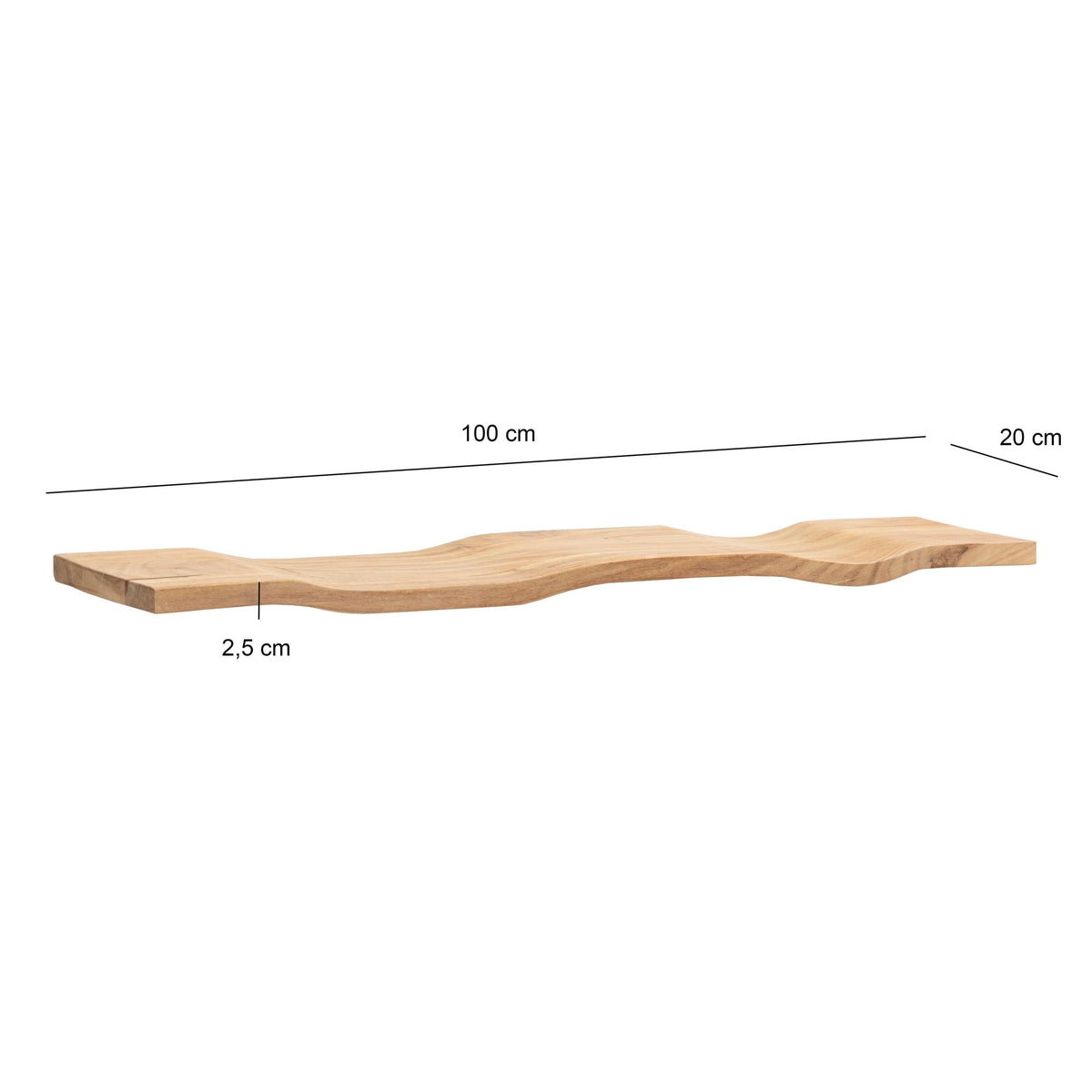 Wandplank Acacia Massief Hout 100cm - Zwevende wandplank