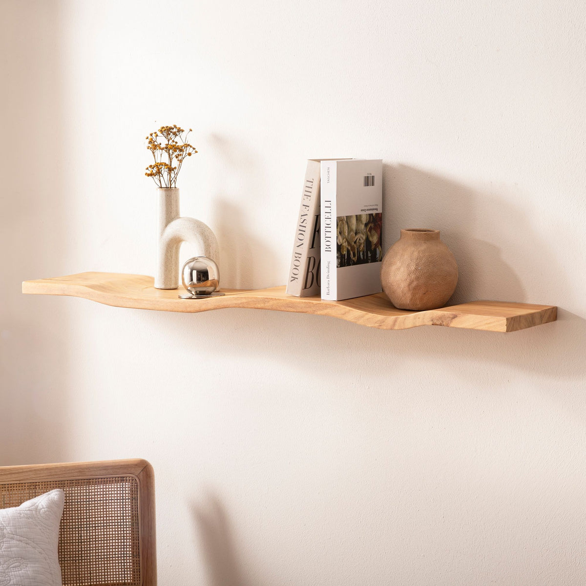 Wandplank Acacia Massief Hout 100cm - Zwevende wandplank