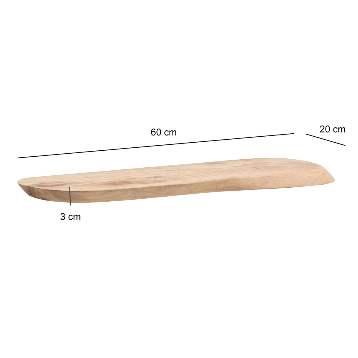 Wandplank Acacia Massiefhout 60cm - Zwevende wandplank