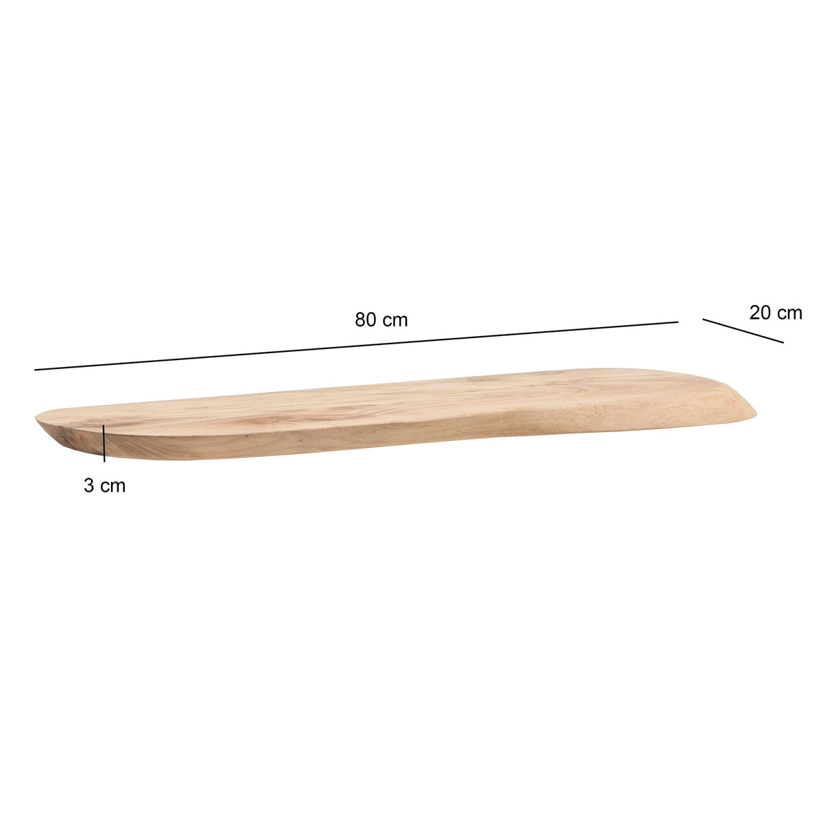 Wandplank Acacia Massief Hout 80cm - Zwevende Design