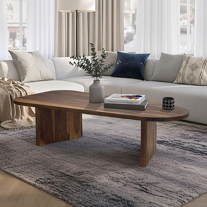Salontafel Sheesham Massief hout ovaal 120cm