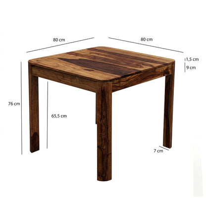Eettafel Sheesham Massief Hout 80x80 cm Donkerbruin