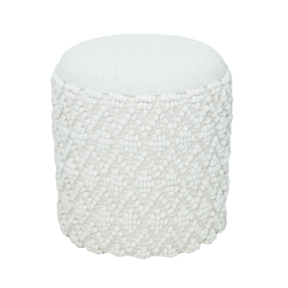 Ronde wollen kruk met opbergruimte, boho kruk Ø 40 cm x