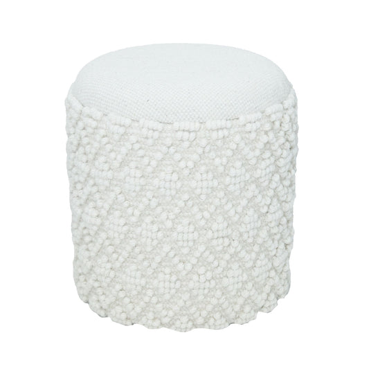 Ronde wollen kruk met opbergruimte, boho kruk Ø 40 cm x