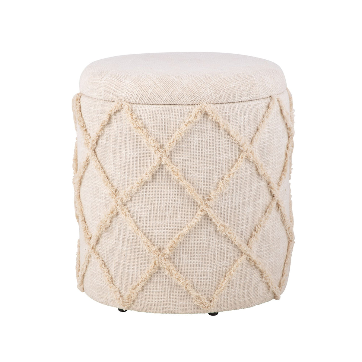 Kruk met opbergruimte rond 40x40x45 cm - Gestoffeerd