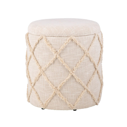 Kruk met opbergruimte rond 40x40x45 cm - Gestoffeerd