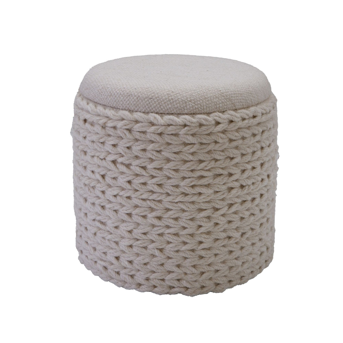 Wollen opbergkruk rond 40x40x45 cm