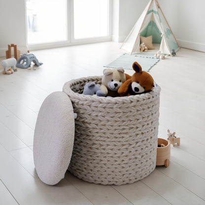 Wollen opbergkruk rond 40x40x45 cm