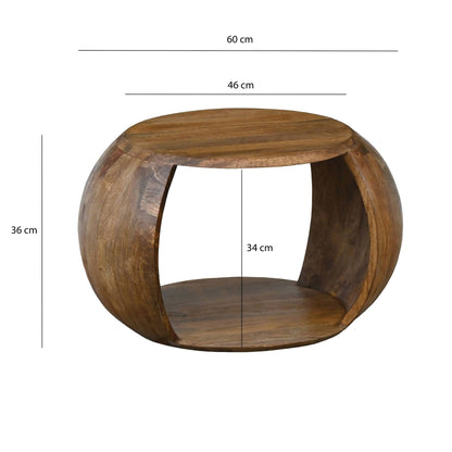 Salontafel Mango Massiefhout rond 60 x 46 x 36 cm