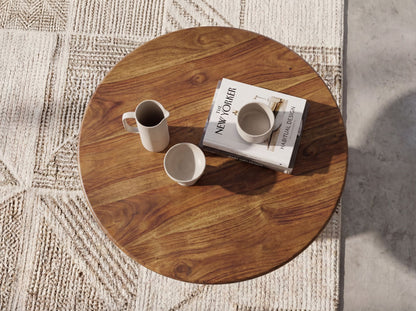 Salontafel Mango Massief Hout 60cm Natuur Rond - Design Woonkamertafel