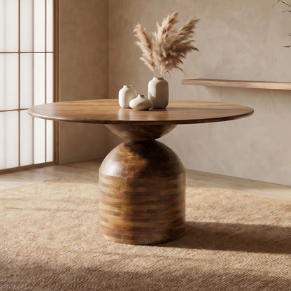 Eetkamertafel 120cm Rond Mango Massief Hout - Grote Eettafel
