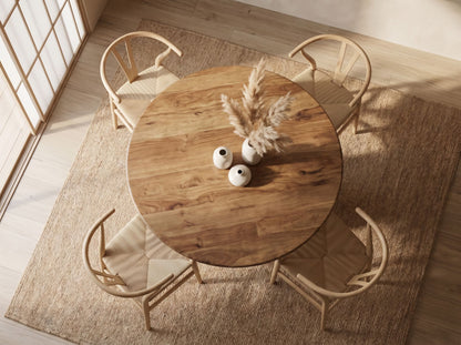 Eetkamertafel 120cm Rond Mango Massief Hout - Grote Eettafel
