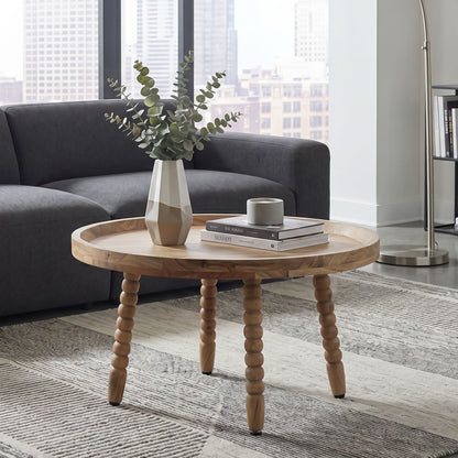 Salontafel Acacia Massief Hout 60cm Rond - Design Woonkamertafel