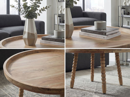 Salontafel Acacia Massief Hout 60cm Rond - Design Woonkamertafel
