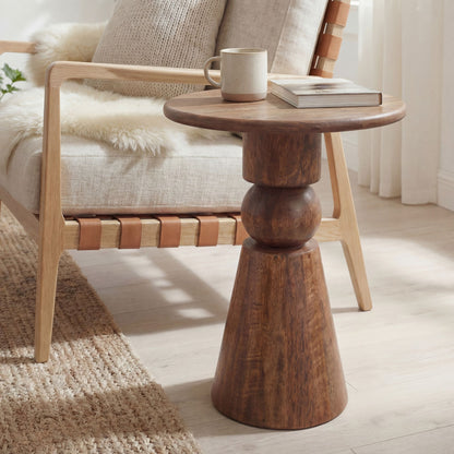 Bijzettafel Mango Massief Hout Bruin 35cm - Design Bijzettafel Hout