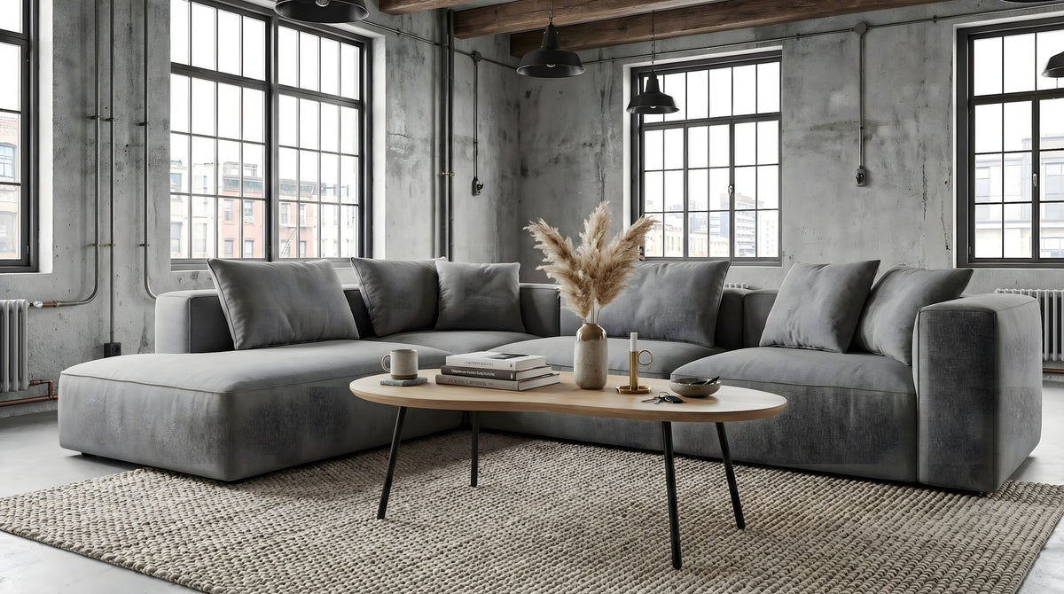 Salontafel niervorm Mangohout massief white wash 122 cm