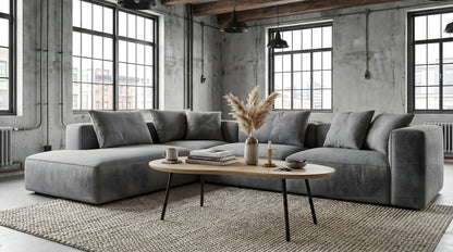 Salontafel niervorm Mangohout massief white wash 122 cm