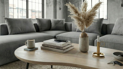Salontafel niervorm Mangohout massief white wash 122 cm