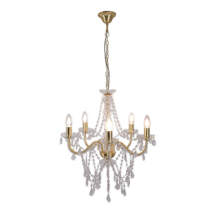 5 Kroon "Cecilia" Ø 52 cm, gemaakt van metaal en acryl, in goud, E14