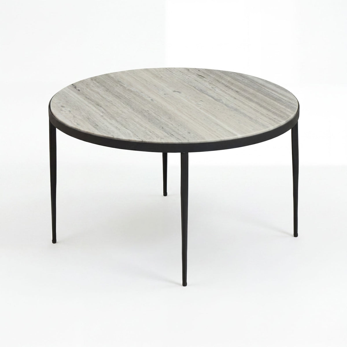 Salontafel Metaal met wit Toronto Marmer Tafelblad 70cm rond