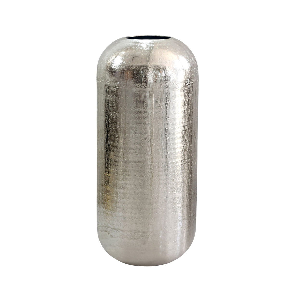 Decoratieve Vaas Aluminium 45cm Zilver - Grote Staande Vaas