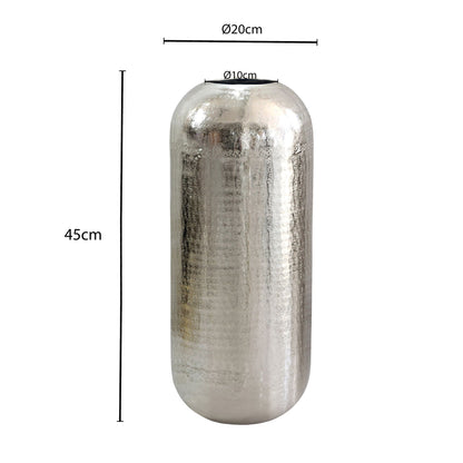 Decoratieve Vaas Aluminium 45cm Zilver - Grote Staande Vaas